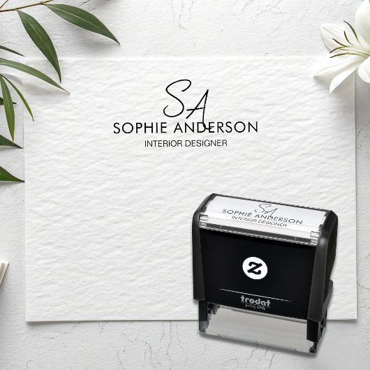 Modern Monogram Logo Zakelijk Bedrijf Zelfinktende Stempel