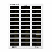 Modern Monogram Logo Zwart Goud Consultant Adres Etiket (Full Sheet)