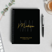 Modern Monogram Logo Zwart Goud Consultant Notitieboek