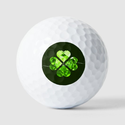 Modern Monogram Lucky Golf Lucky Clover Golfballen (Voorkant)