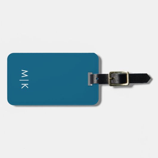  Modern Monogram Luggage Tag Bagagelabel (Voorkant horizontaal)