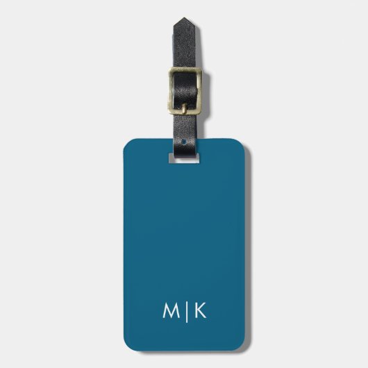 Modern Monogram Luggage Tag Bagagelabel (Voorkant verticaal)