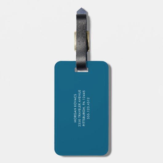  Modern Monogram Luggage Tag Bagagelabel (Achterkant verticaal)