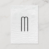 Modern monogram | Luxe wit leer Visitekaartje (Voorkant)