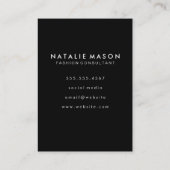 Modern monogram | Luxe wit leer Visitekaartje (Achterkant)