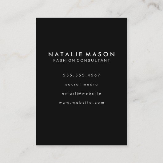 Modern monogram | Luxe wit leer Visitekaartje (Achterkant)