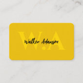 Modern monogram | Luxe zwart en goud Visitekaartje (Voorkant)