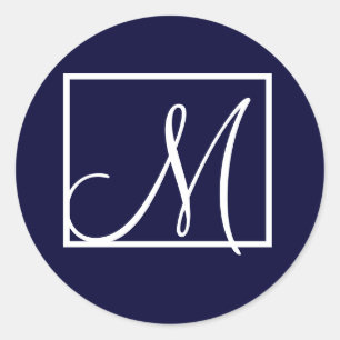 Modern Monogram M-Stickers Ronde Sticker