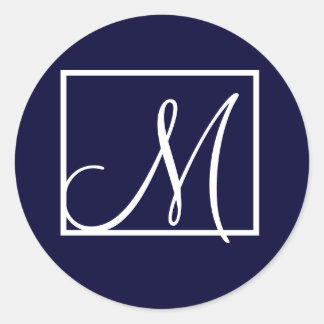 Modern Monogram M-Stickers Ronde Sticker