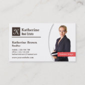 Modern, Monogram, Makelaar, Vastgoed, Foto Visitekaartje (Voorkant)