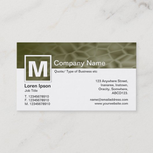 Modern Monogram - Manna Visitekaartje (Voorkant)