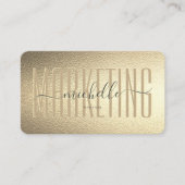 Modern Monogram Marketing Professioneel Faux Gold Visitekaartje (Voorkant)
