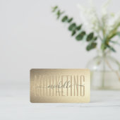 Modern Monogram Marketing Professioneel Faux Gold Visitekaartje (Staand voorkant)