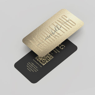 Modern Monogram Marketing Professioneel Faux Gold Visitekaartje