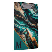 Modern Monogram Marmer Klembord (Rechts)