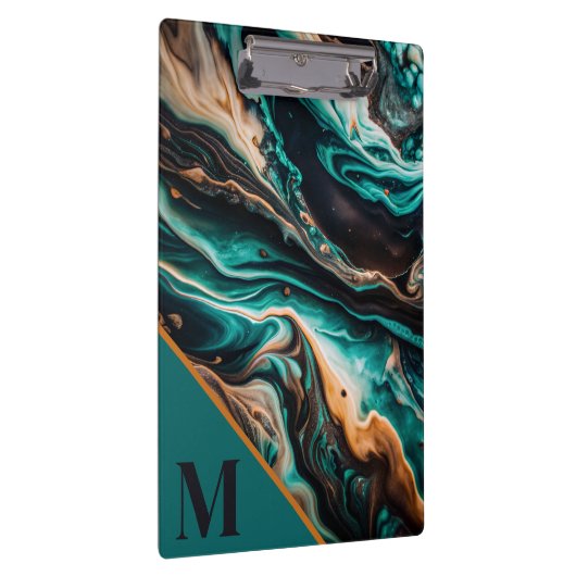 Modern Monogram Marmer Klembord (Rechts)