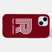 Modern Monogram Maroon Case-Mate iPhone Case (Achterkant (horizontaal))