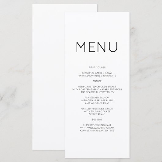 Modern Monogram Menu (Voorkant / Achterkant)