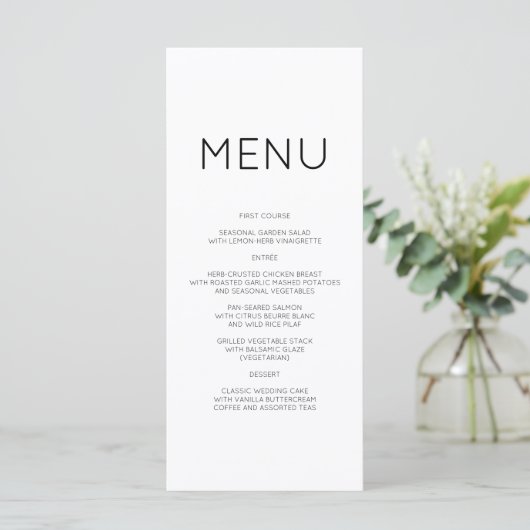 Modern Monogram Menu (Staand voorkant)
