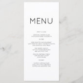 Modern Monogram Menu werd (Voorkant)