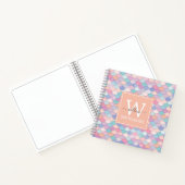 Modern Monogram  Mermaid Oranje Sketchbook Notitieboek (Binnen)