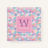 Modern Monogram  Mermaid Pink Sketchbook Notitieboek (Voorkant)