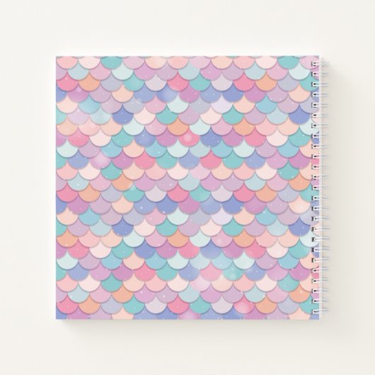 Modern Monogram  Mermaid Pink Sketchbook Notitieboek (Achterkant)