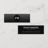 Modern Monogram met Elegant Confetti Mini Visitekaartje (Voorkant / Achterkant)