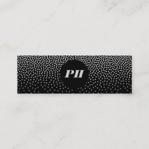 Modern Monogram met Elegant Confetti Mini Visitekaartje