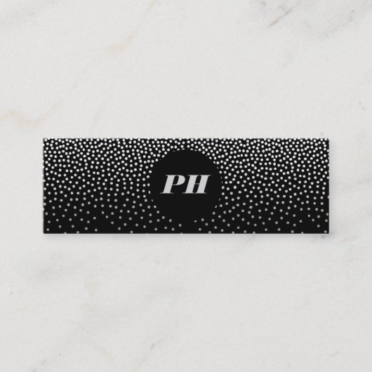 Modern Monogram met Elegant Confetti Mini Visitekaartje (Voorkant)
