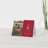 Modern Monogram met grote fotokerstmis Kaart (Voorkant)