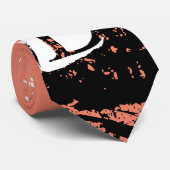 Modern monogram met initiaal "d" zalmkoraal stropdas (Opgerold)