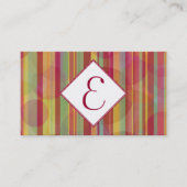 Modern Monogram met Kleurrijke Strepen & Cirkels Visitekaartje (Voorkant)