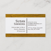 Modern Monogram met naam op houtafdrukken Visitekaartje (Achterkant)