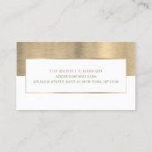 Modern monogram metaalgoud & witadvies visitekaartje (Achterkant)