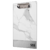 Modern Monogram Metal White Marble Klembord (Links)