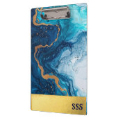Modern Monogram Metal White Marble Klembord (Links)
