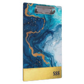 Modern Monogram Metal White Marble Klembord (Rechts)