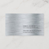 Modern monogram | Metallic geborstelde achtergrond Visitekaartje (Achterkant)