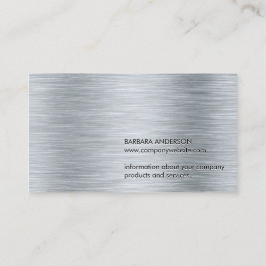 Modern monogram | Metallic geborstelde achtergrond Visitekaartje (Achterkant)