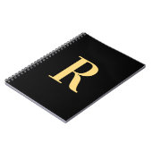 Modern Monogram minimaal zwart goud Notitieboek (Linkerzijde)