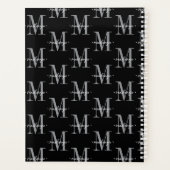 Modern Monogram Minimaal Zwart Wit Planner (Achterkant)