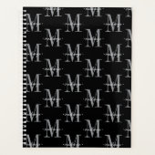 Modern Monogram Minimaal Zwart Wit Planner (Voorkant)