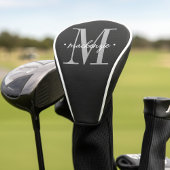 Modern Monogram Minimal Black White Golfheadcover