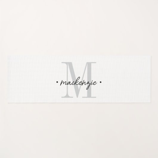 Modern Monogram Minimal Black White Yogamat (Voorkant (horizontaal))