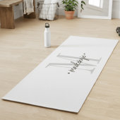 Modern Monogram Minimal Black White Yogamat