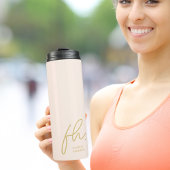 Modern Monogram Minimal Script Blush Gold-Initiale Thermosbeker
