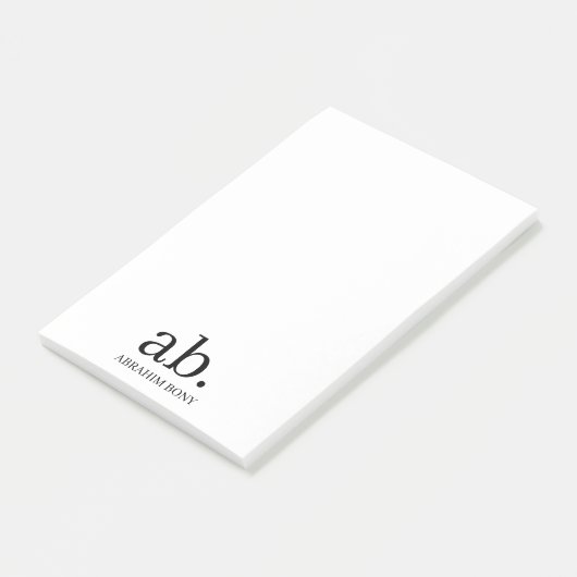 Modern Monogram Minimalist Stylish Design Post-it® Notes (Schuin)