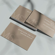 Modern Monogram Minimalistisch Beige Professioneel