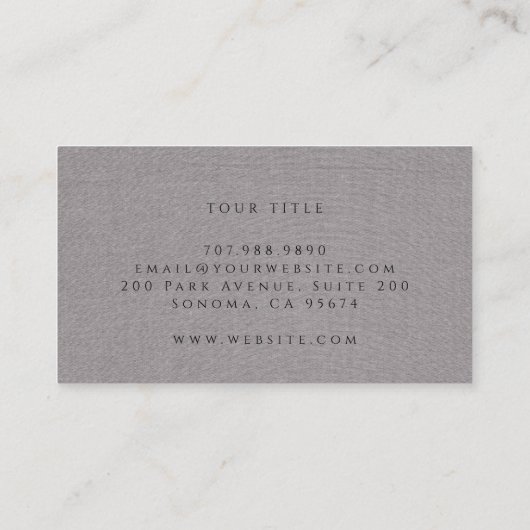 Modern Monogram Minimalistisch Donkergrijs Linnen Visitekaartje (Achterkant)